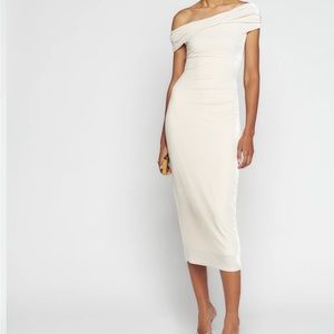 Reformation Jamen Knit Dress - Ivory Velvet, L